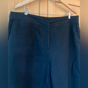 Eileen Fisher Black Linen Wide-Leg Pant